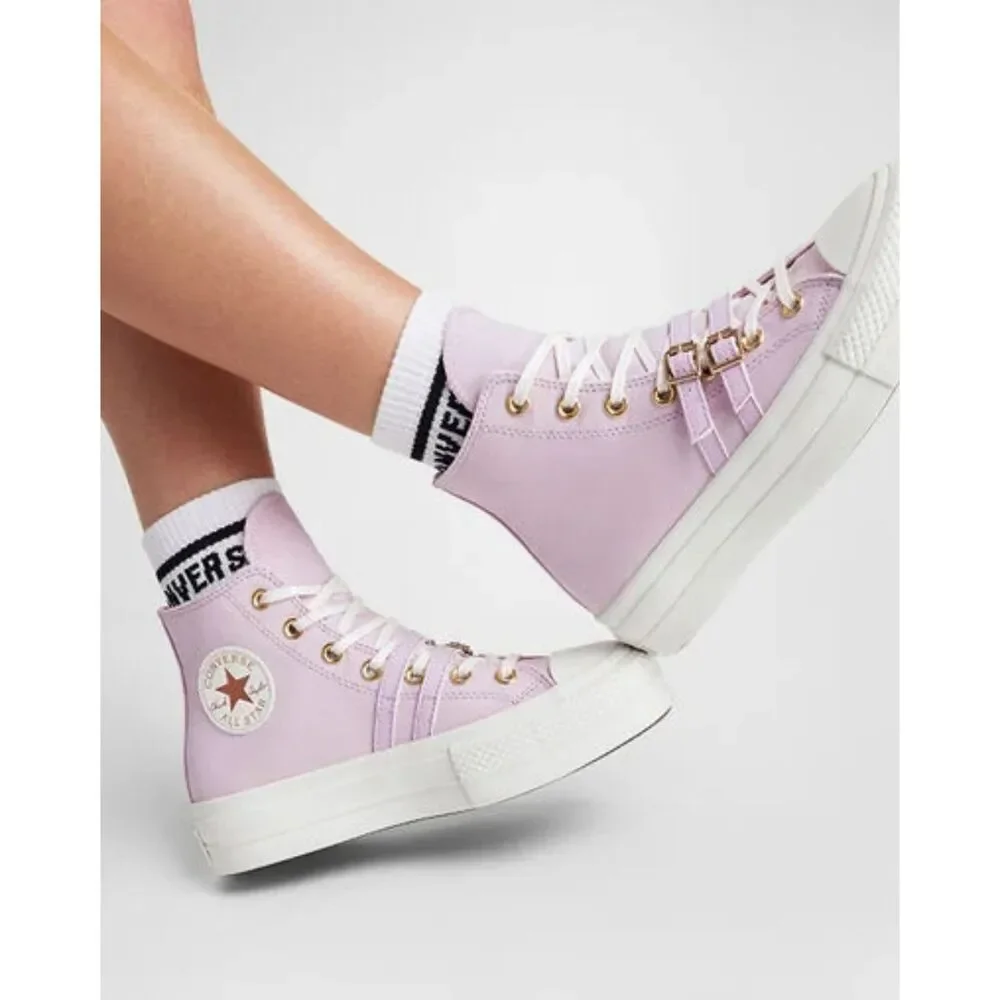 Converse CTAS Lift Platform Summit Pink Buckle High Top Shoes Women's 9 NIB